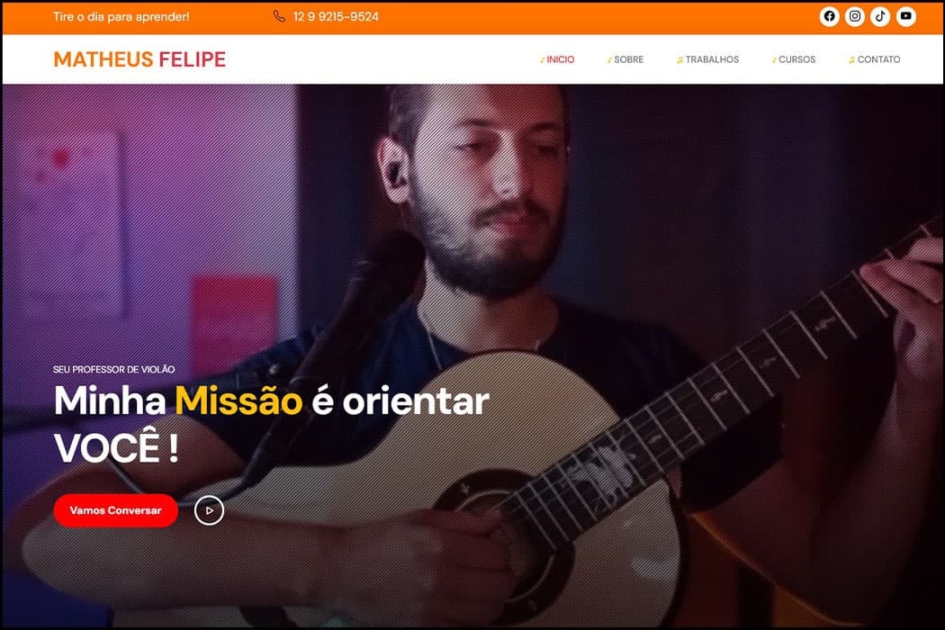 Site leve, desenvolvido com HTML, CSS e JavaScript